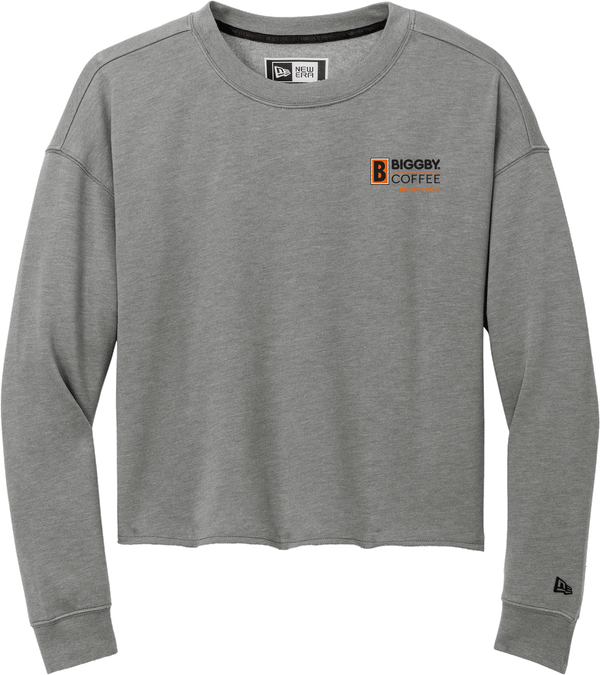 Biggby Coffee Hockey Club New Era Ladies Tri-Blend Fleece Crop Crew