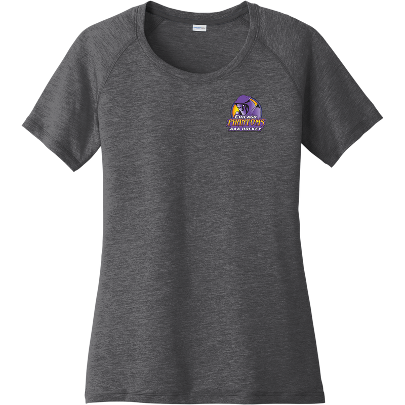 Chicago Phantoms Ladies PosiCharge Tri-Blend Wicking Scoop Neck Raglan Tee