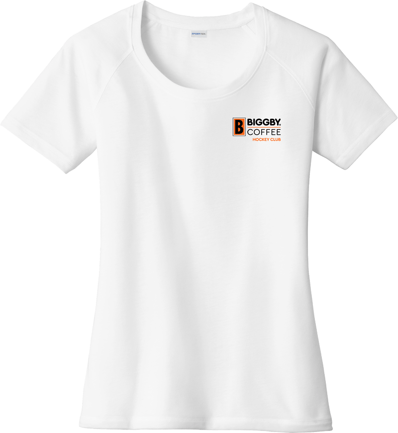 Biggby Coffee Hockey Club Ladies PosiCharge Tri-Blend Wicking Scoop Neck Raglan Tee