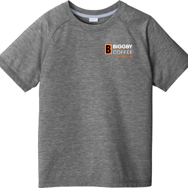 Biggby Coffee Hockey Club Youth PosiCharge  Tri-Blend Wicking Raglan Tee